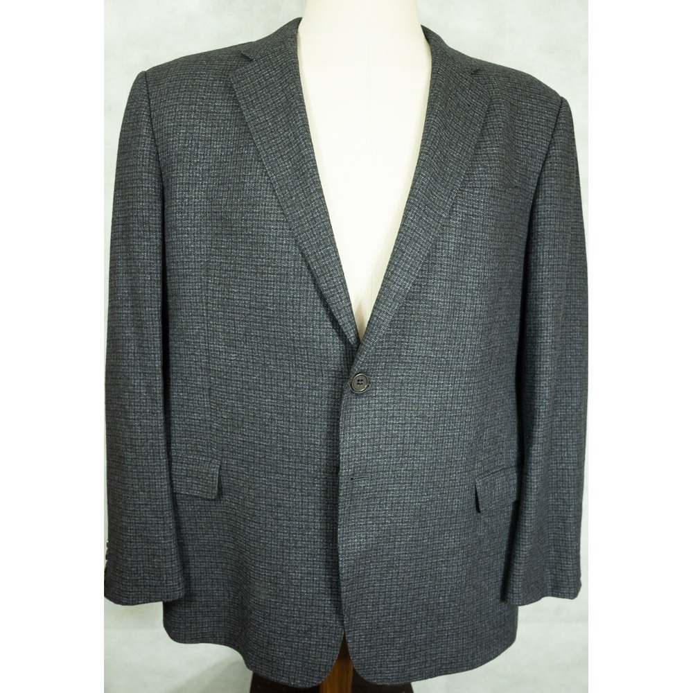 Armani Collezioni G Line Blazer Mens Charcoal/Blue Textured Sport Coat Italy 44R